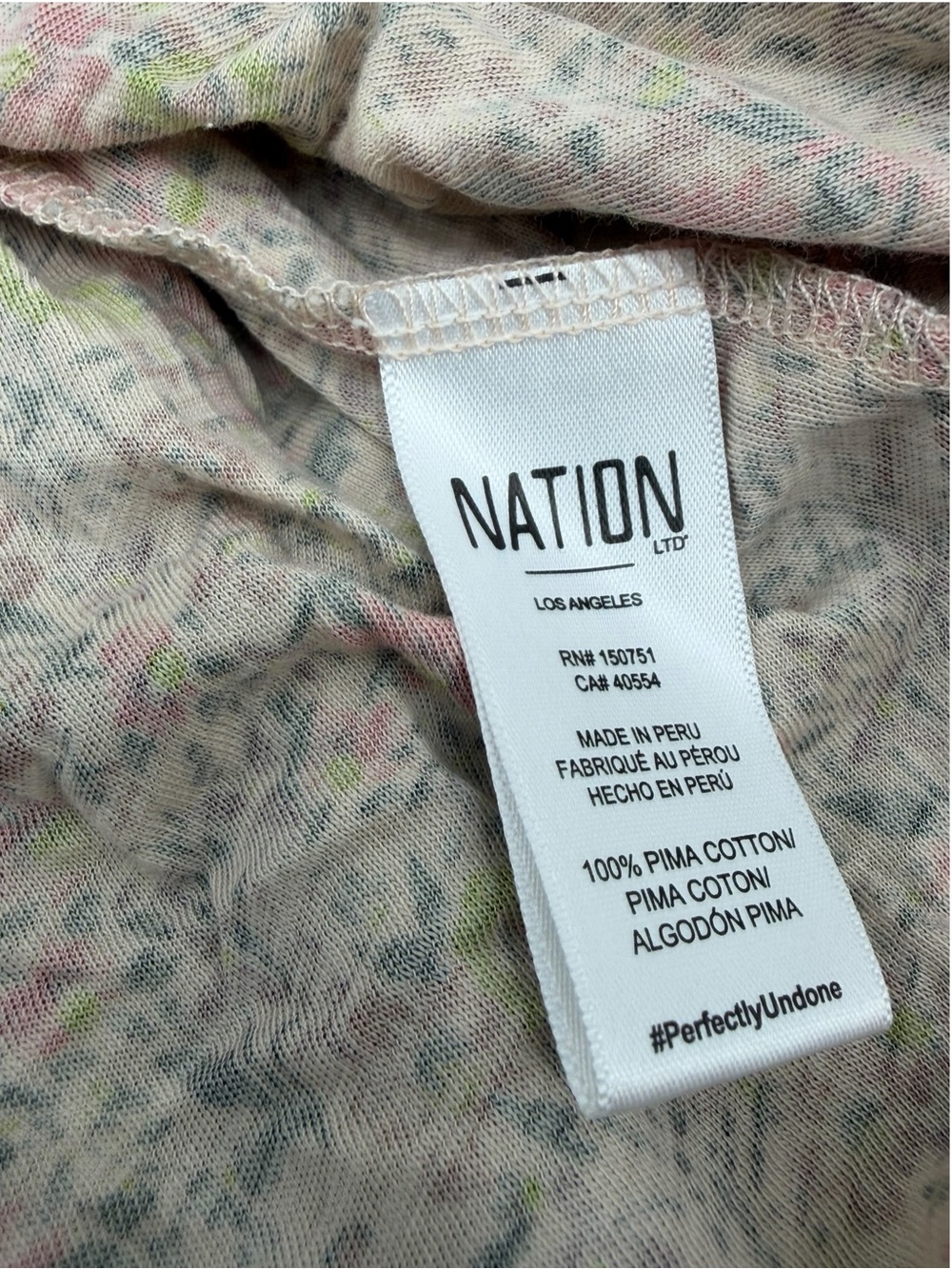 Nation Ltd Floral Ruffle Claudine Yoked Tee Superbloom Pink Bohemian Dainty Sz S - Picture 8 of 13